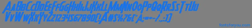 Heroesassembleboldexpandital Font – Blue Fonts on Gray Background