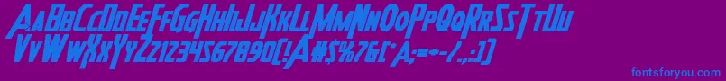 Шрифт Heroesassembleboldexpandital – синие шрифты на фиолетовом фоне