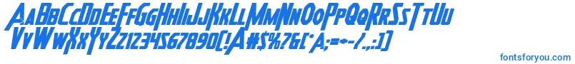 Heroesassembleboldexpandital Font – Blue Fonts on White Background