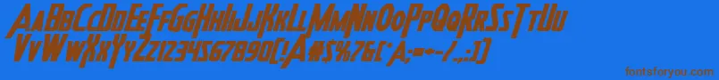 Heroesassembleboldexpandital Font – Brown Fonts on Blue Background