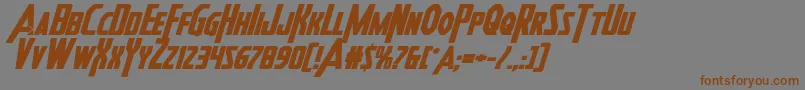 Шрифт Heroesassembleboldexpandital – коричневые шрифты на сером фоне