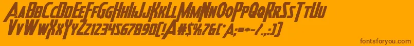 Шрифт Heroesassembleboldexpandital – коричневые шрифты на оранжевом фоне