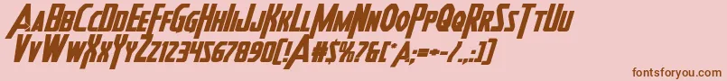 Heroesassembleboldexpandital-fontti – ruskeat fontit vaaleanpunaisella taustalla
