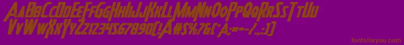 Heroesassembleboldexpandital-Schriftart – Braune Schriften auf violettem Hintergrund