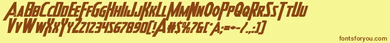 Heroesassembleboldexpandital Font – Brown Fonts on Yellow Background
