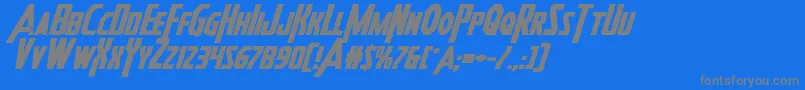 Heroesassembleboldexpandital-fontti – harmaat kirjasimet sinisellä taustalla
