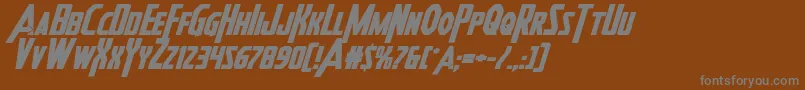 Heroesassembleboldexpandital-fontti – harmaat kirjasimet ruskealla taustalla