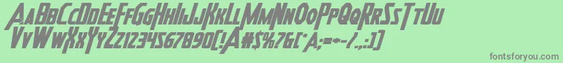 フォントHeroesassembleboldexpandital – 緑の背景に灰色の文字