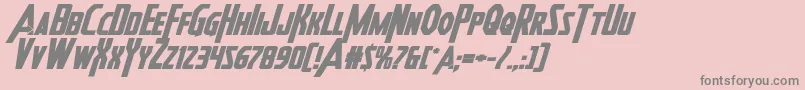 Heroesassembleboldexpandital-fontti – harmaat kirjasimet vaaleanpunaisella taustalla