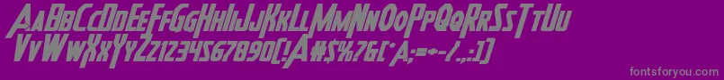 Heroesassembleboldexpandital-fontti – harmaat kirjasimet violetilla taustalla