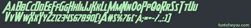 Heroesassembleboldexpandital Font – Green Fonts on Black Background