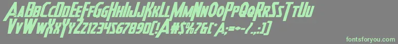 Heroesassembleboldexpandital Font – Green Fonts on Gray Background