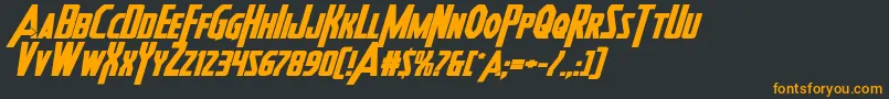 Шрифт Heroesassembleboldexpandital – оранжевые шрифты на чёрном фоне