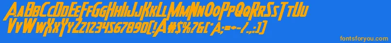 Шрифт Heroesassembleboldexpandital – оранжевые шрифты на синем фоне