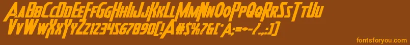 Heroesassembleboldexpandital Font – Orange Fonts on Brown Background