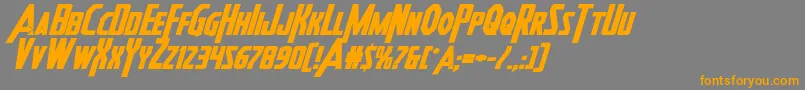 Шрифт Heroesassembleboldexpandital – оранжевые шрифты на сером фоне