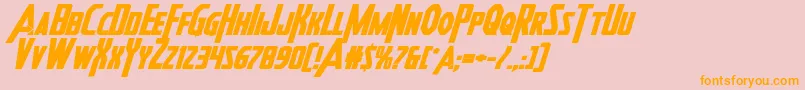 Heroesassembleboldexpandital-Schriftart – Orangefarbene Schriften auf rosa Hintergrund