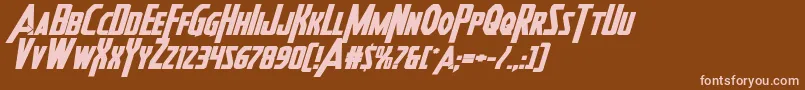 Шрифт Heroesassembleboldexpandital – розовые шрифты на коричневом фоне