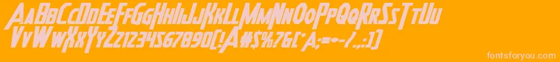 Heroesassembleboldexpandital Font – Pink Fonts on Orange Background