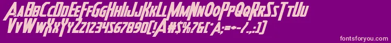 Heroesassembleboldexpandital-Schriftart – Rosa Schriften auf violettem Hintergrund