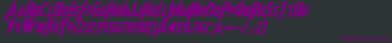 Шрифт Heroesassembleboldexpandital – фиолетовые шрифты на чёрном фоне