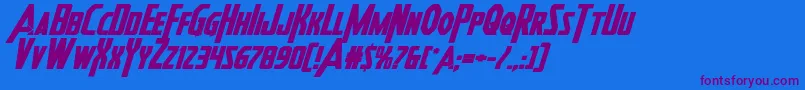 Шрифт Heroesassembleboldexpandital – фиолетовые шрифты на синем фоне