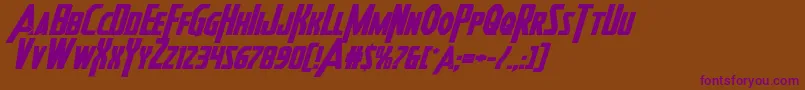 Шрифт Heroesassembleboldexpandital – фиолетовые шрифты на коричневом фоне