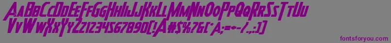 Шрифт Heroesassembleboldexpandital – фиолетовые шрифты на сером фоне