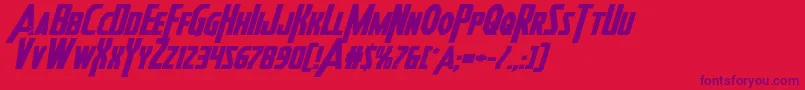 Heroesassembleboldexpandital Font – Purple Fonts on Red Background