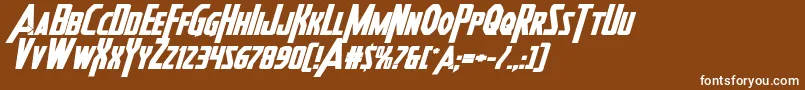 Шрифт Heroesassembleboldexpandital – белые шрифты на коричневом фоне