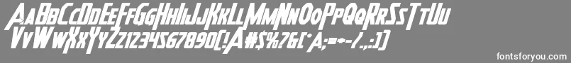 フォントHeroesassembleboldexpandital – 灰色の背景に白い文字