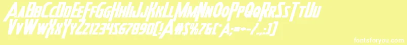 Heroesassembleboldexpandital Font – White Fonts on Yellow Background
