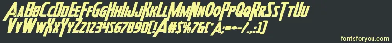 Heroesassembleboldexpandital-fontti – keltaiset fontit mustalla taustalla