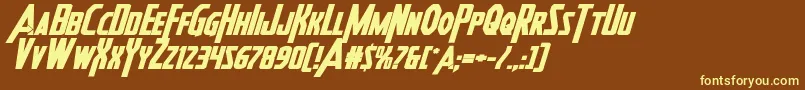 Heroesassembleboldexpandital Font – Yellow Fonts on Brown Background