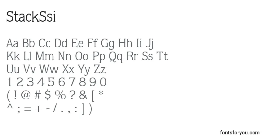 Fuente StackSsi - alfabeto, números, caracteres especiales
