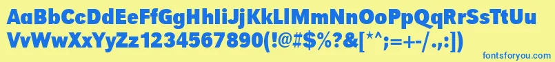 UrwgrotesktextnarBold Font – Blue Fonts on Yellow Background