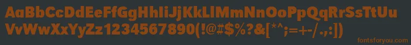UrwgrotesktextnarBold-Schriftart – Braune Schriften auf schwarzem Hintergrund