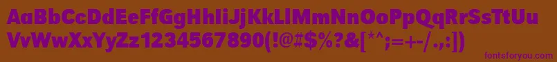 UrwgrotesktextnarBold-Schriftart – Violette Schriften auf braunem Hintergrund