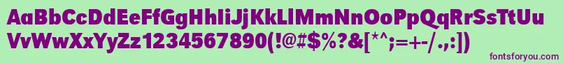 UrwgrotesktextnarBold-Schriftart – Violette Schriften auf grünem Hintergrund