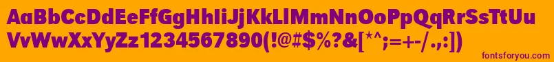 UrwgrotesktextnarBold-Schriftart – Violette Schriften auf orangefarbenem Hintergrund