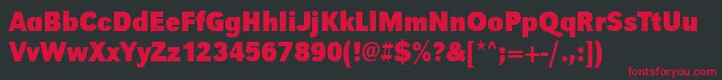 UrwgrotesktextnarBold Font – Red Fonts on Black Background