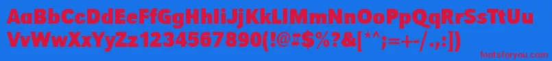 フォントUrwgrotesktextnarBold – 赤い文字の青い背景