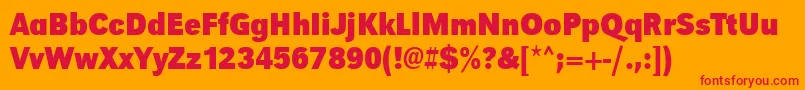Шрифт UrwgrotesktextnarBold – красные шрифты на оранжевом фоне