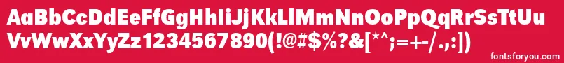 UrwgrotesktextnarBold-fontti – valkoiset fontit punaisella taustalla
