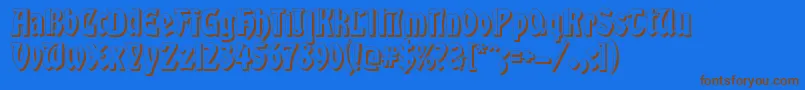 フォントGlobusShadow – 茶色の文字が青い背景にあります。