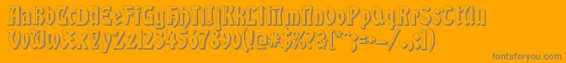 GlobusShadow-Schriftart – Graue Schriften auf orangefarbenem Hintergrund