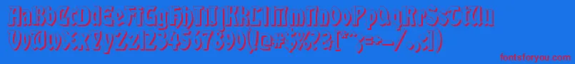 GlobusShadow Font – Red Fonts on Blue Background