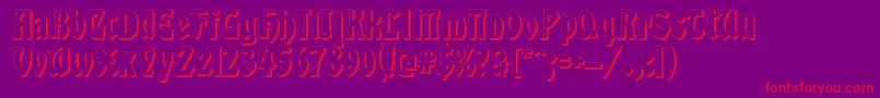 GlobusShadow-Schriftart – Rote Schriften auf violettem Hintergrund