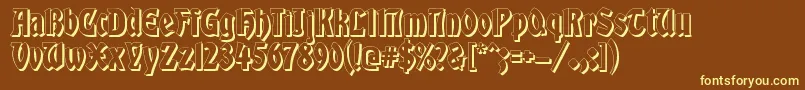 GlobusShadow Font – Yellow Fonts on Brown Background