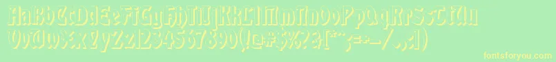 GlobusShadow Font – Yellow Fonts on Green Background